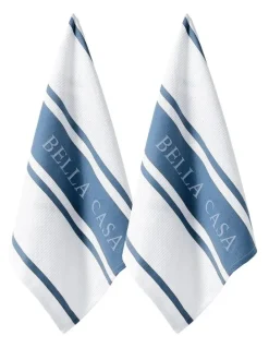 Ladelle Bella Casa Kitchen Towel 2 Pack in Blue