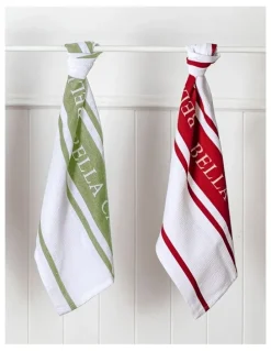 Ladelle Bella Casa 2 Pack Kitchen Towel in Sage