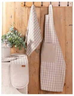 Ladelle Hemingway Crossback Apron in Taupe