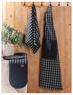 Ladelle Hemingway Double Oven Mitt in Black