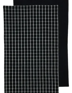 Ladelle Hemingway Kitchen Towel 2 Pack in Black
