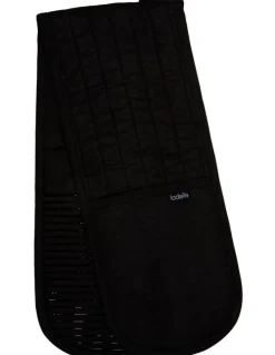 Ladelle Lennox Black Double Oven Mitt in Black
