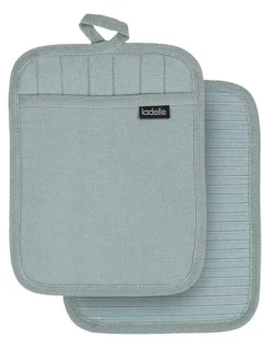 Ladelle Lennox Ice Pot Holder 2 Pack in Blue