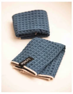 Ladelle Mega Waffle Microfibre Discloth 30x30cm 3 Pack in Navy