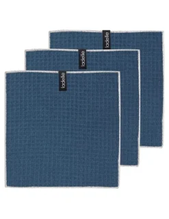 Ladelle Mega Waffle Microfibre Discloth 30x30cm 3 Pack in Navy