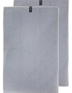 Ladelle Mega Waffle Microfibre Kitchen Towel 2 Pack in Grey