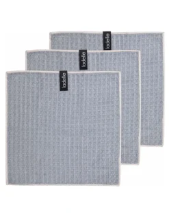 Ladelle Mega Waffle Microfibre Dishcloth 3 Pack in Grey