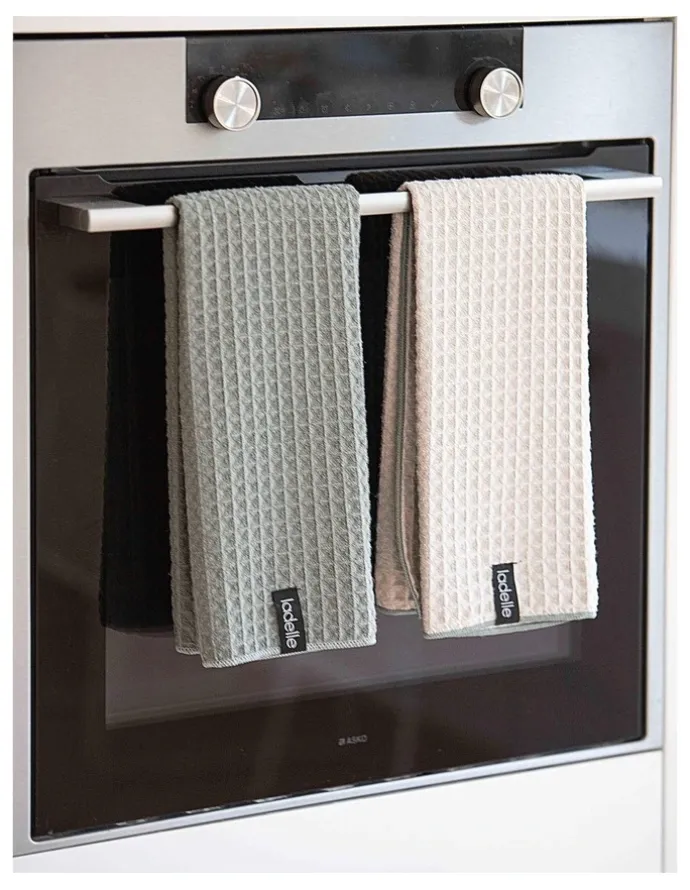 Ladelle Mega Waffle Microfibre 30x30cm 3 Pack Dishcloth in Taupe