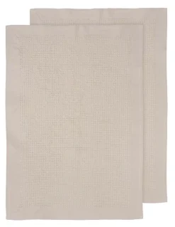 Ladelle Ollie Waffle Kitchen Towel in 2 Pack in Natural