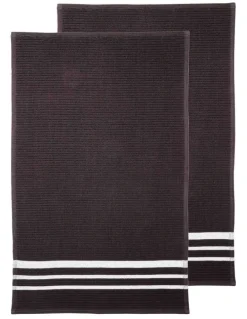 Ladelle Terry Kitchen Towel 2 Pack in Black