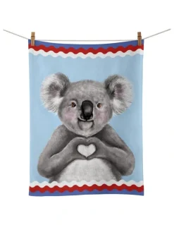 La La Land I Heart Koala Tea Towel in Multi