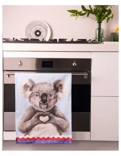La La Land I Heart Koala Tea Towel in Multi