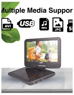 LASER Laser 10 Inch Portable DVD Player With Anti-Skip Technology DVD-PT-10D