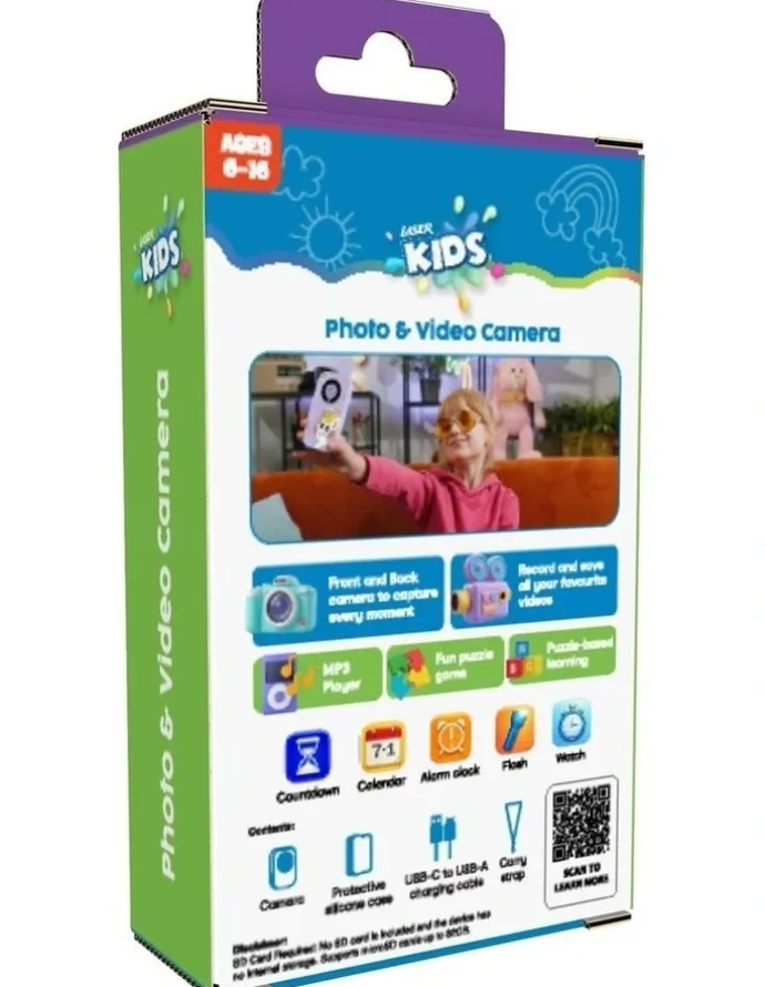LASER Laser Kids Photo and Video Camera with MP3 Player CA-KPHNPP-117