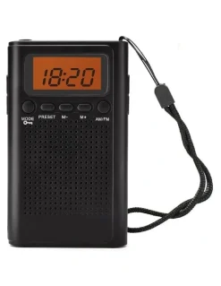 LASER Laser Pocket AM FM Radio with LCD Display and Speaker SPK-PR1552