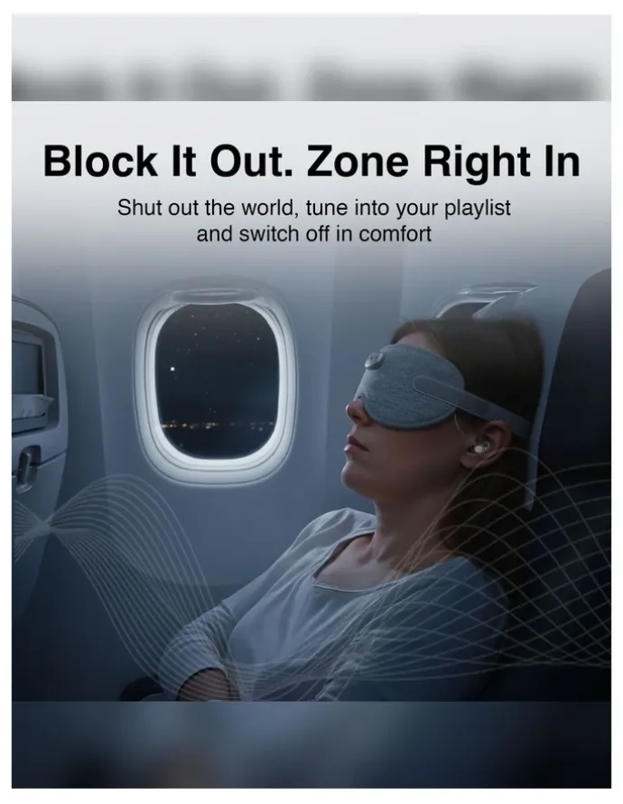 LASER Laser Smart Sleeping Mask With Bluetooth Earphones AO-SM25GY-328