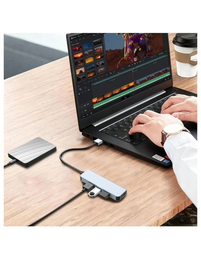 LASER Laser USB-A 4 Port USB 3.0 Data Hub with 5Gbps PC-HUB401-615