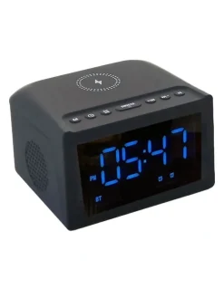 LASER Laser Wireless Charging Alarm Clock with Bluetooth and FM Radio SPK-WCALC-118