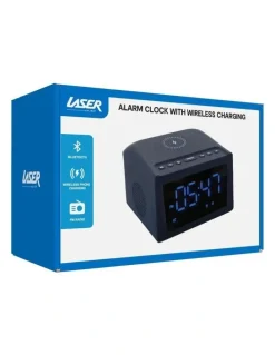 LASER Laser Wireless Charging Alarm Clock with Bluetooth and FM Radio SPK-WCALC-118