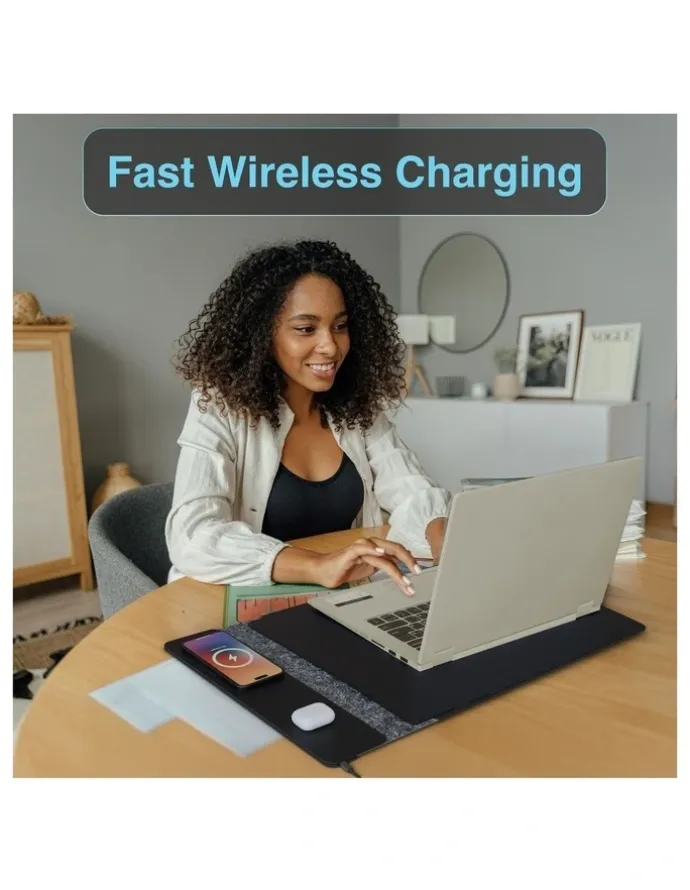 LASER Laser Wireless Charging Laptop Sleeve and Mousepad 16 Inch WC-S16B-839