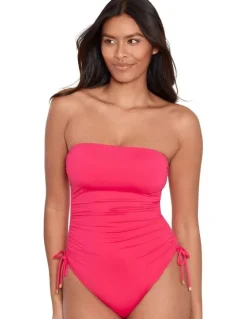 Lauren Ralph Lauren Beach Halter Neck Bandeau Swimsuit in Pink