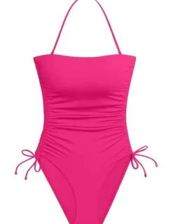 Lauren Ralph Lauren Beach Halter Neck Bandeau Swimsuit in Pink