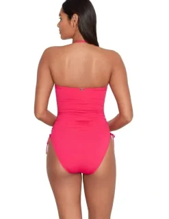 Lauren Ralph Lauren Beach Halter Neck Bandeau Swimsuit in Pink