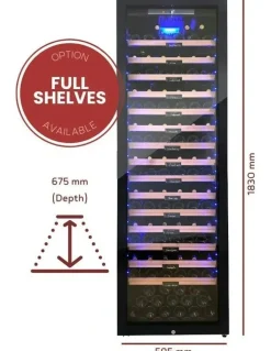 LeCavist Wine Cabinet Fridge 248 Bottle Single Zone Freestanding in Black