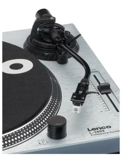 Lenco Lenco Professional Direct-Drive Turntable in Metallic
