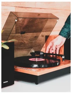 Lenco Turntable with Bluetooth & 2 Separate Speakers in wood