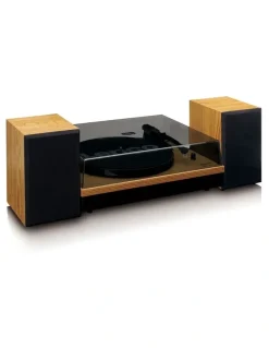 Lenco Turntable with Bluetooth & 2 Separate Speakers in wood