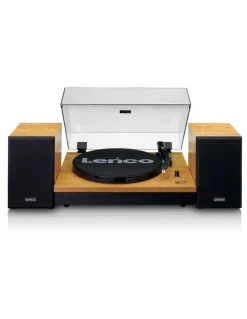 Lenco Turntable with Bluetooth & 2 Separate Speakers in wood