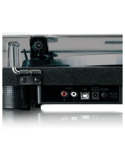Lenco Turntable with LED Lights & Built-in Speakers in Black