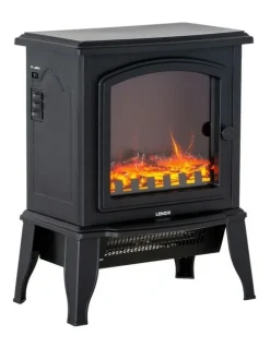 LENOXX Electric 1000W to 2000W Fireplace Heater with Realistic Log Flame Display