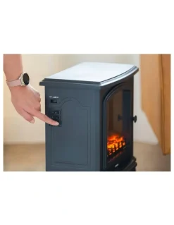 LENOXX Electric 1000W to 2000W Fireplace Heater with Realistic Log Flame Display