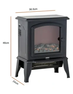 LENOXX Electric 1000W to 2000W Fireplace Heater with Realistic Log Flame Display