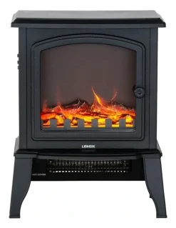 LENOXX Electric 1000W to 2000W Fireplace Heater with Realistic Log Flame Display