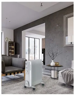 Lenoxx 11-Fin Oil Column/ Free-Standing Heater in White