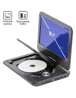 Lenoxx 10.1 Inch Portable DVD Player with 270-Degrees Swivel-Screen & Rechargeable