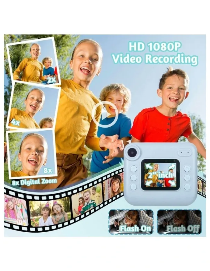 LENOXX Instant Print Camera With Dual Lens And 1080P HD Video 48MP in Blue