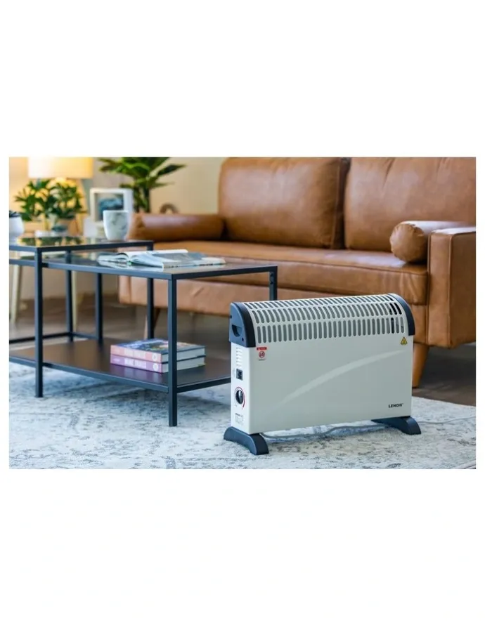 Lenoxx Portable Convector Heater 2000W 3 Heat Settings in White