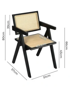 Levede Armchair Leather Dining Chair in Black