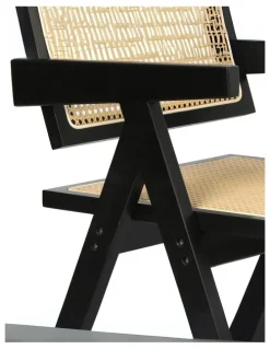 Levede Armchair Leather Dining Chair in Black