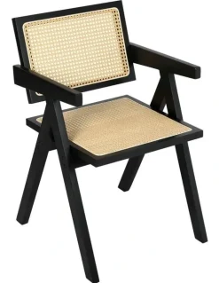 Levede Armchair Leather Dining Chair in Black