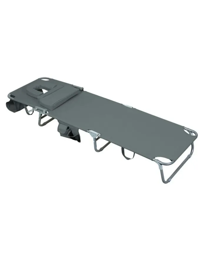 Levede Folding Beach Lounge Chair in Grey