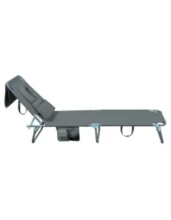Levede Folding Beach Lounge Chair in Grey