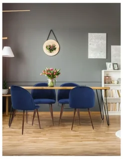 Levede French Provincial Dining Chairs x2 in Navy