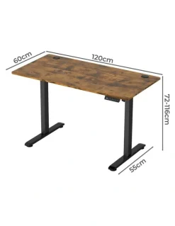 Levede Height Adjustable Gaming Electric Standing Desk 120cm in Vintage Oak