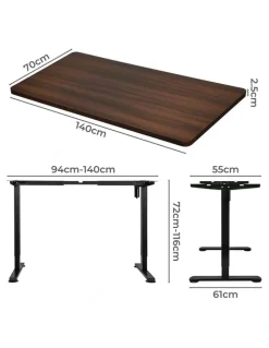 Levede Height Adjustable Motorised Standing Desk 140cm in Black