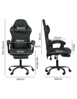 Levede High Back Ergonomic Office Reclining Computer Gaming Chair in Grey